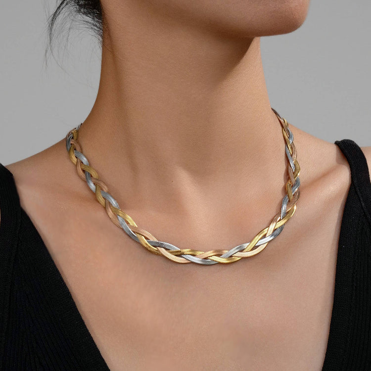 18K gold plated Stainless steel necklace, Intensity