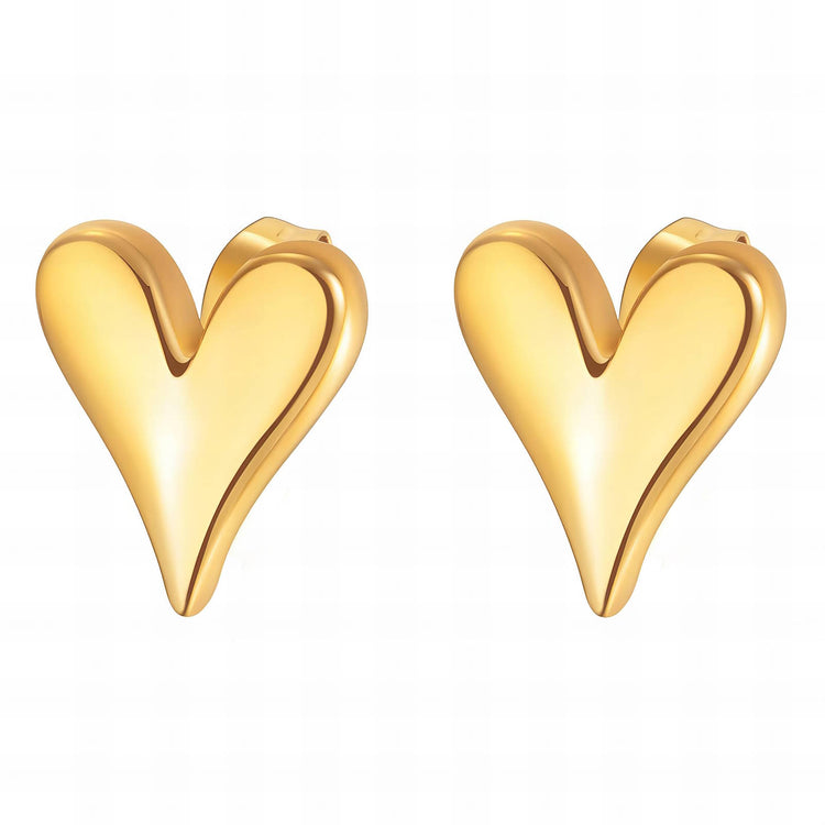 18K gold plated Stainless steel  Hearts earrings, Intensity