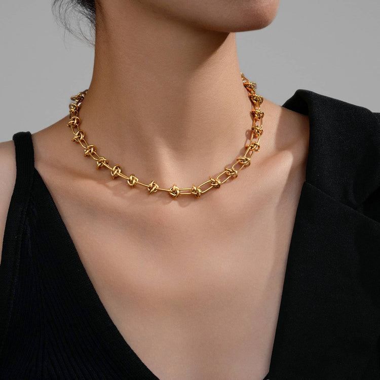 18K gold plated Stainless steel necklace, Intensity