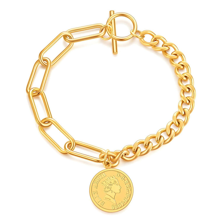 18K gold plated Stainless steel bracelet, Intensity