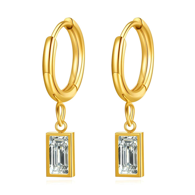 18K gold plated Stainless steel earrings, Intensity