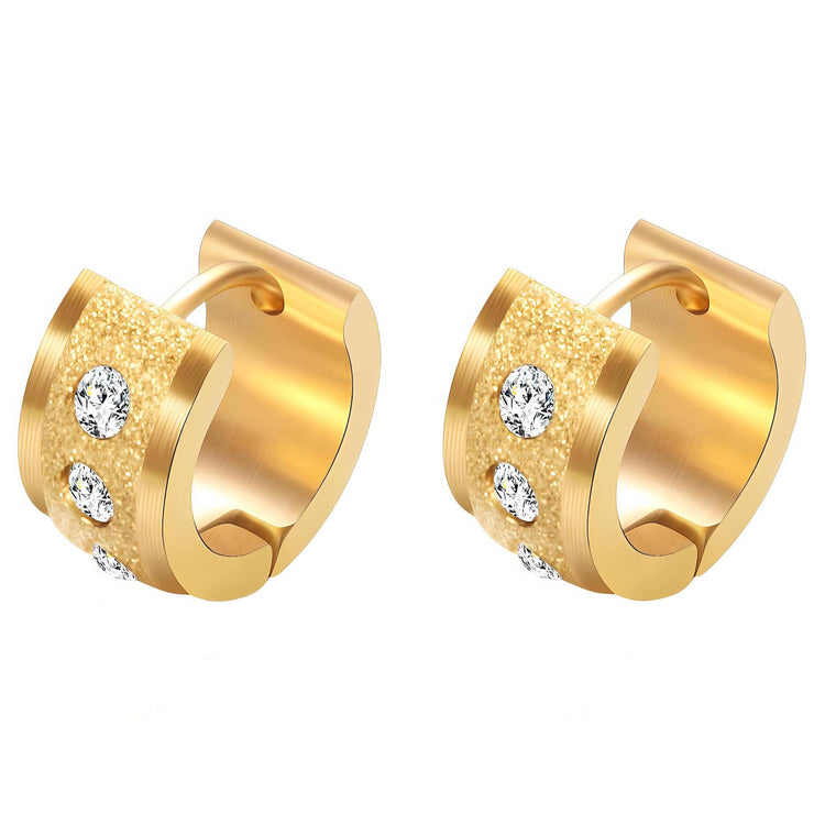 18K gold plated Stainless steel earrings, Intensity