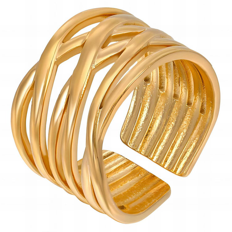 18K gold plated Stainless steel finger ring, Intensity