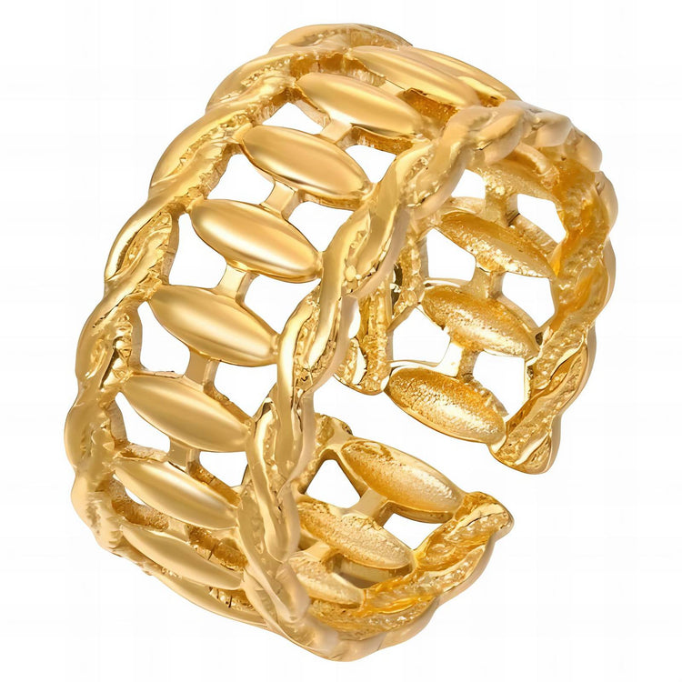 18K gold plated Stainless steel finger ring, Intensity