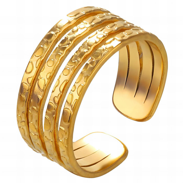 18K gold plated Stainless steel finger ring, Intensity