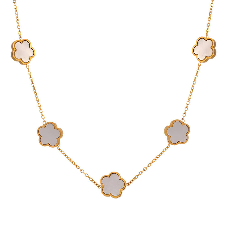 18K gold plated Stainless steel  Flower Meadow necklace, Intensity