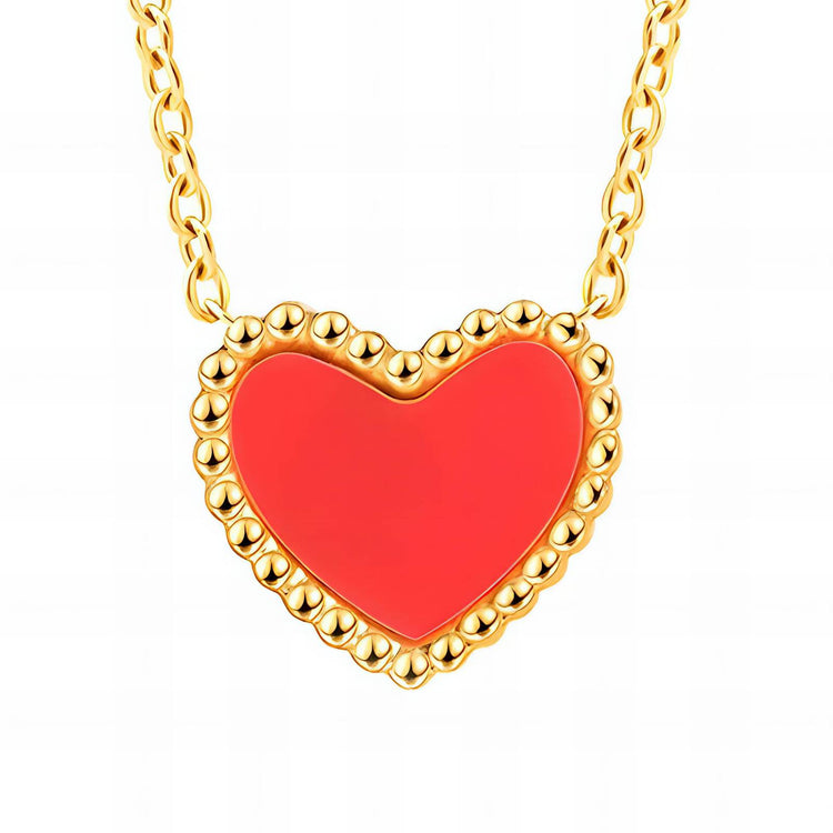 18K gold plated Stainless steel  Hearts necklace, Intensity