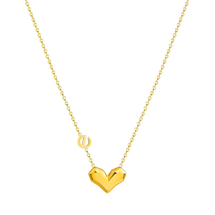 18K gold plated Stainless steel  Heart necklace, Intensity