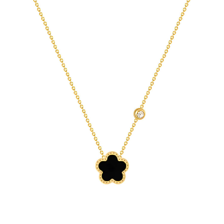 18K gold plated Stainless steel  Flower necklace, Intensity