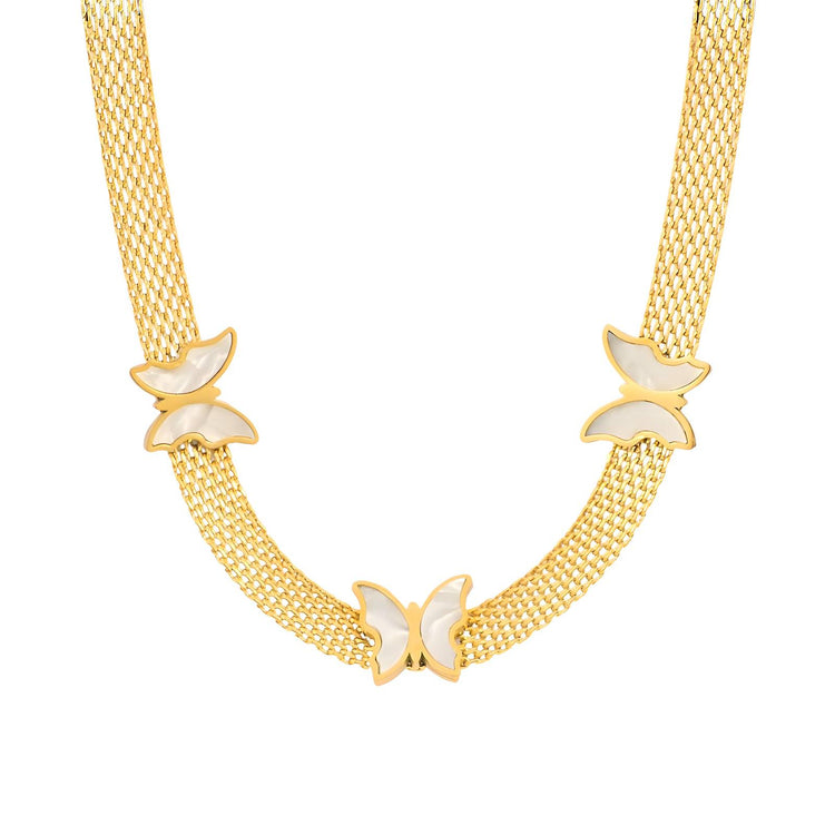 18K gold plated Stainless steel  Butterflies necklace, Intensity