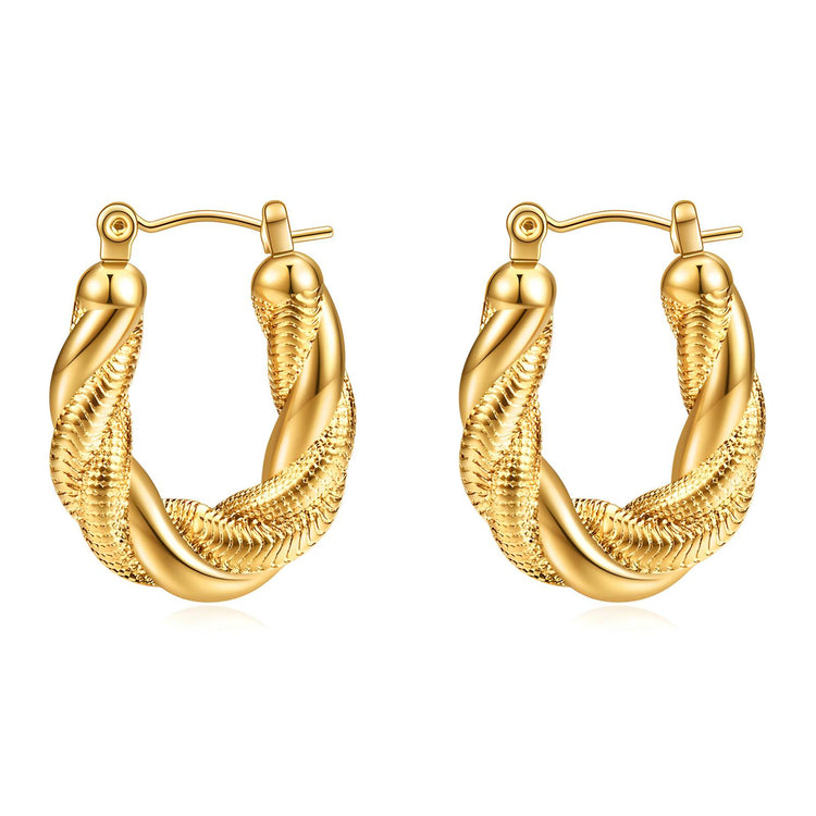 18K gold plated Stainless steel earrings, Intensity