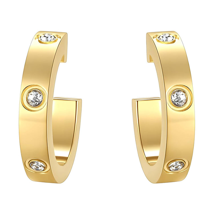 18K gold plated Stainless steel earrings, Intensity