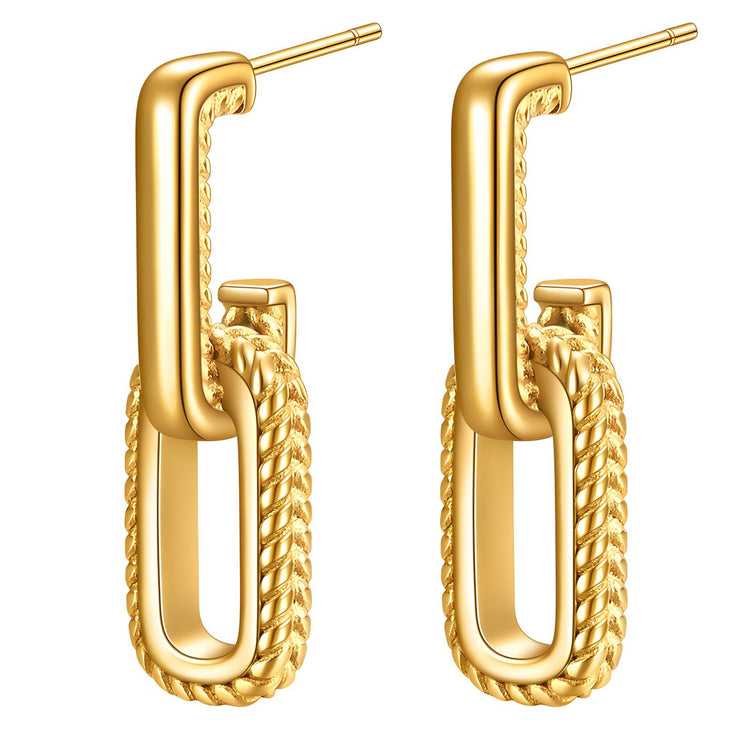 18K gold plated Stainless steel earrings, Intensity