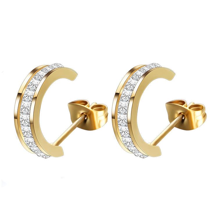 18K gold plated Stainless steel earrings, Intensity