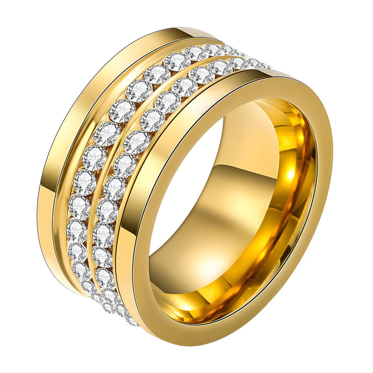 18K gold plated Stainless steel finger ring, Intensity