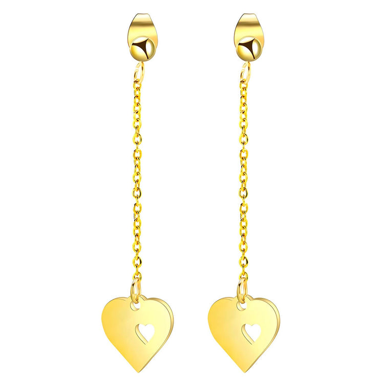 18K gold plated Stainless steel  Hearts earrings, Intensity