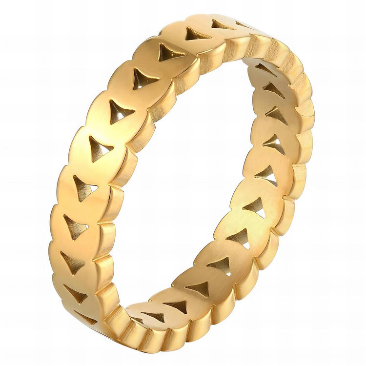 18K gold plated Stainless steel finger ring, Intensity