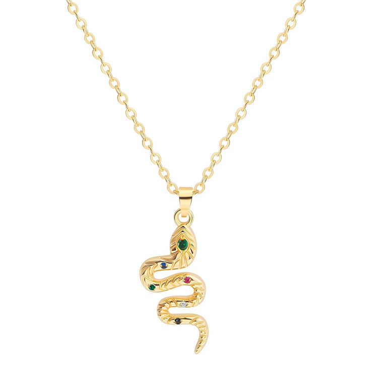 18K gold plated Stainless steel  Snake necklace, Intensity