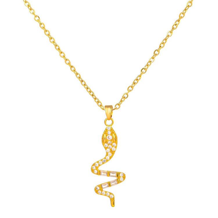 18K gold plated Stainless steel  Snake necklace, Intensity