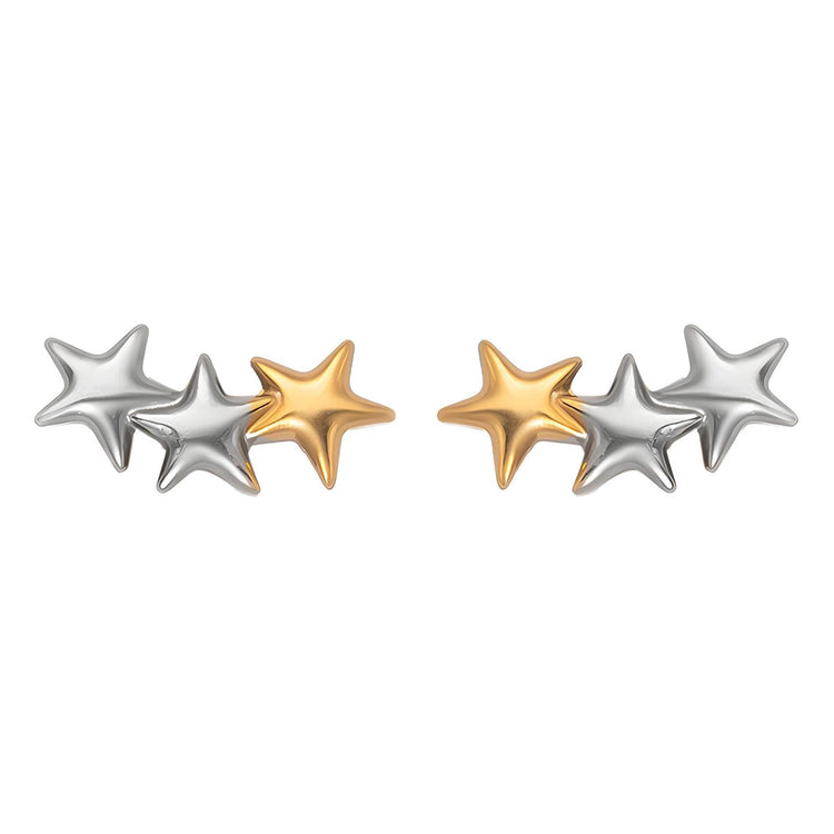 18K gold plated Stainless steel  Stars earrings, Intensity