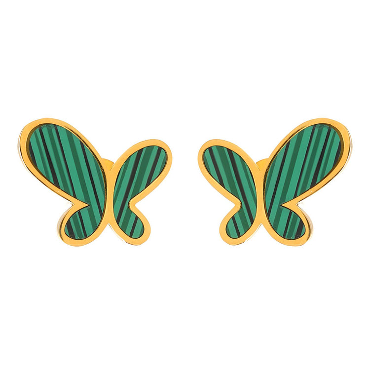 18K gold plated Stainless steel  Butterflies earrings, Intensity