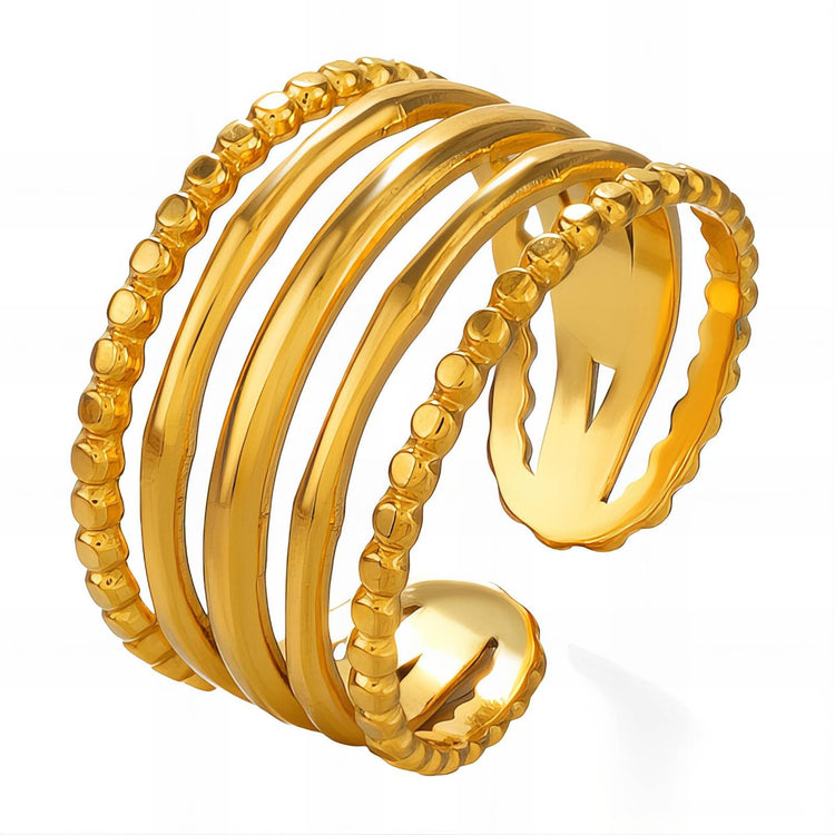 18K gold plated Stainless steel finger ring, Intensity