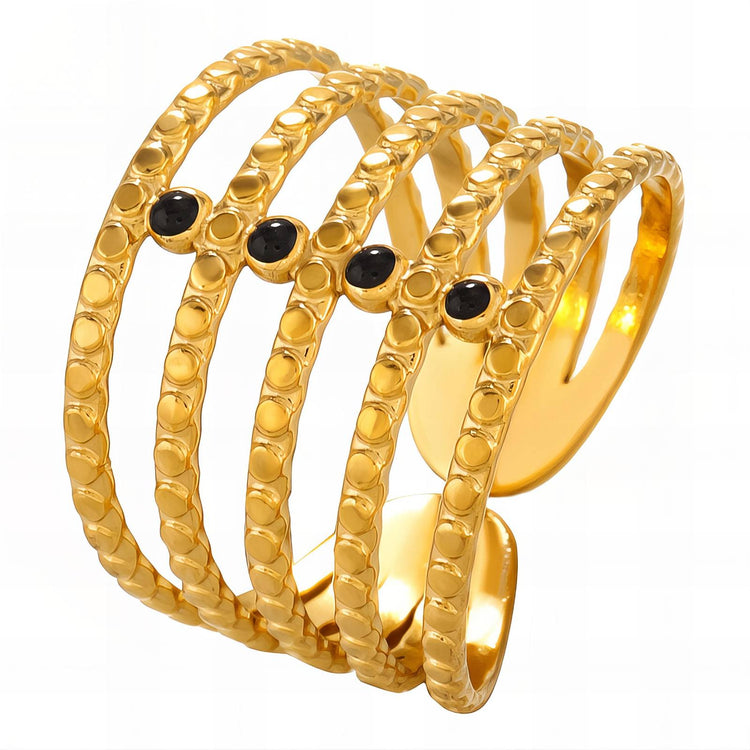 18K gold plated Stainless steel finger ring, Intensity