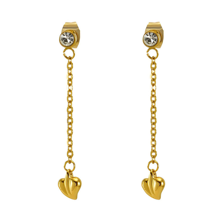 18K gold plated Stainless steel  Hearts earrings, Intensity