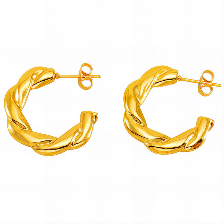 18K gold plated Stainless steel earrings, Intensity