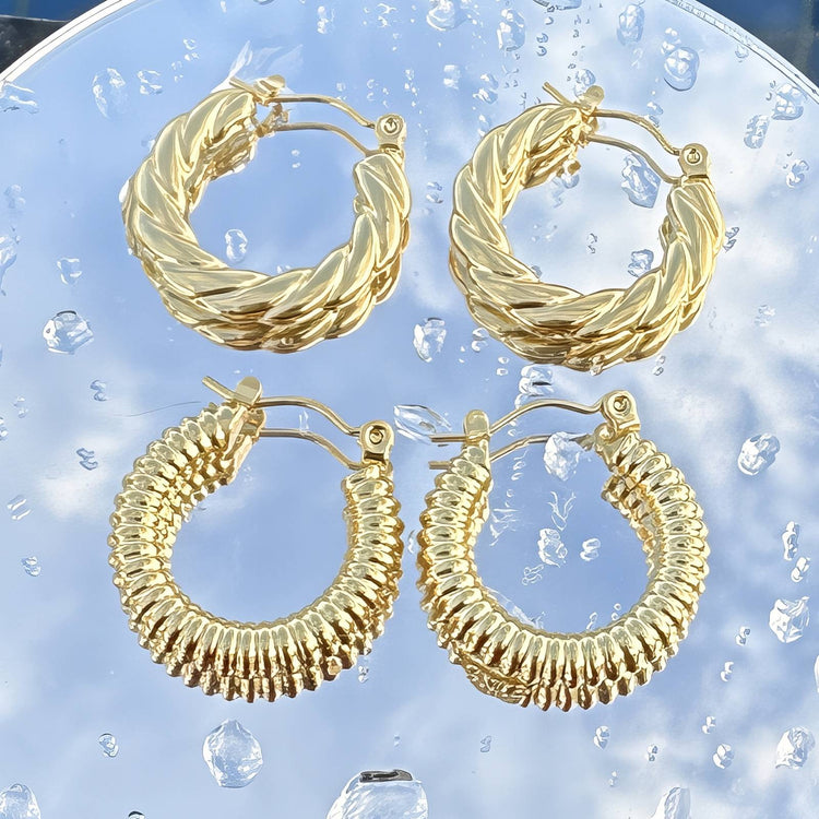 18K gold plated Stainless steel earrings, Intensity