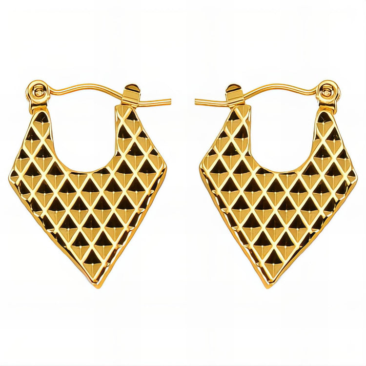 18K gold plated Stainless steel  Hearts earrings, Intensity