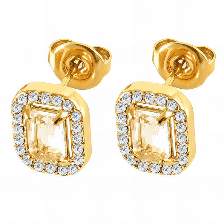 18K gold plated Stainless steel earrings, Intensity