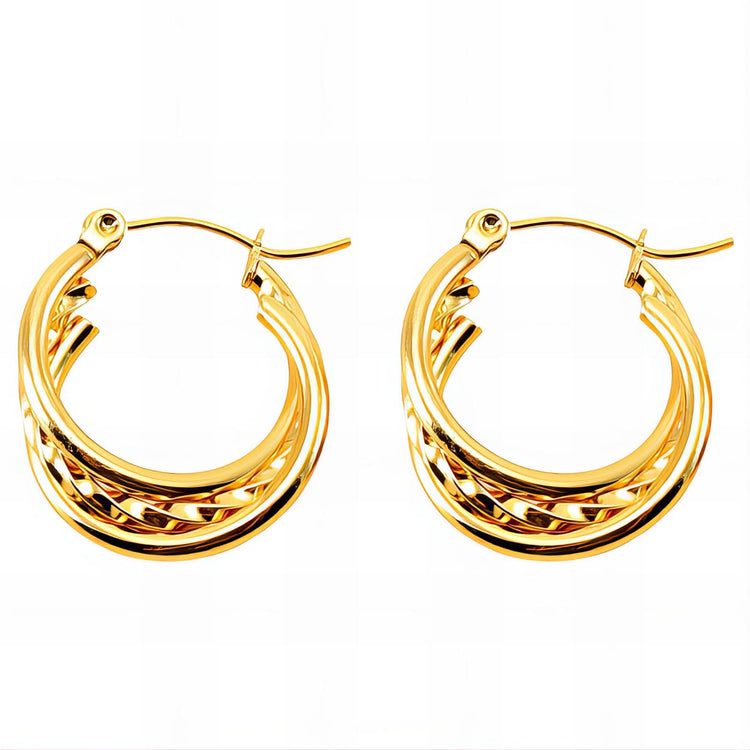 18K gold plated Stainless steel earrings, Intensity