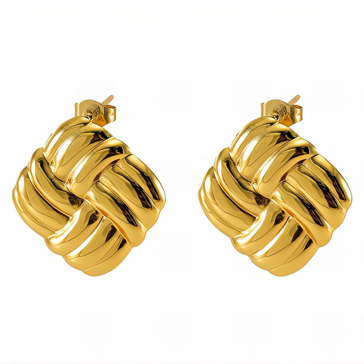 18K gold plated Stainless steel earrings, Intensity