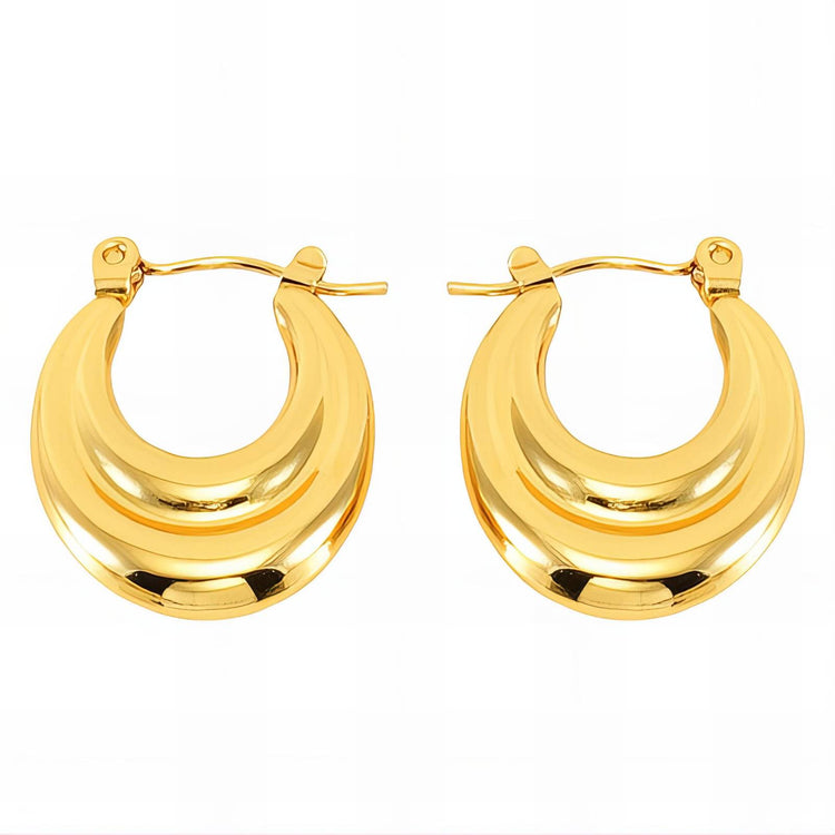 18K gold plated Stainless steel earrings, Intensity