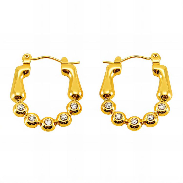 18K gold plated Stainless steel earrings, Intensity