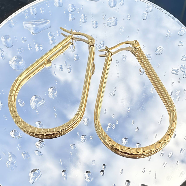 18K gold plated Stainless steel earrings, Intensity