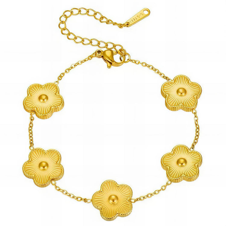 18K gold plated Stainless steel  Flowers bracelet, Intensity