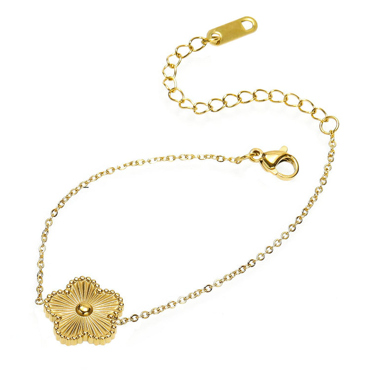 18K gold plated Stainless steel  Flower bracelet, Intensity