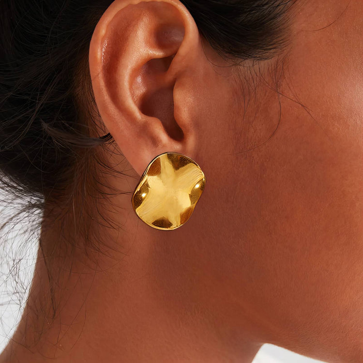 18K gold plated Stainless steel earrings, Intensity