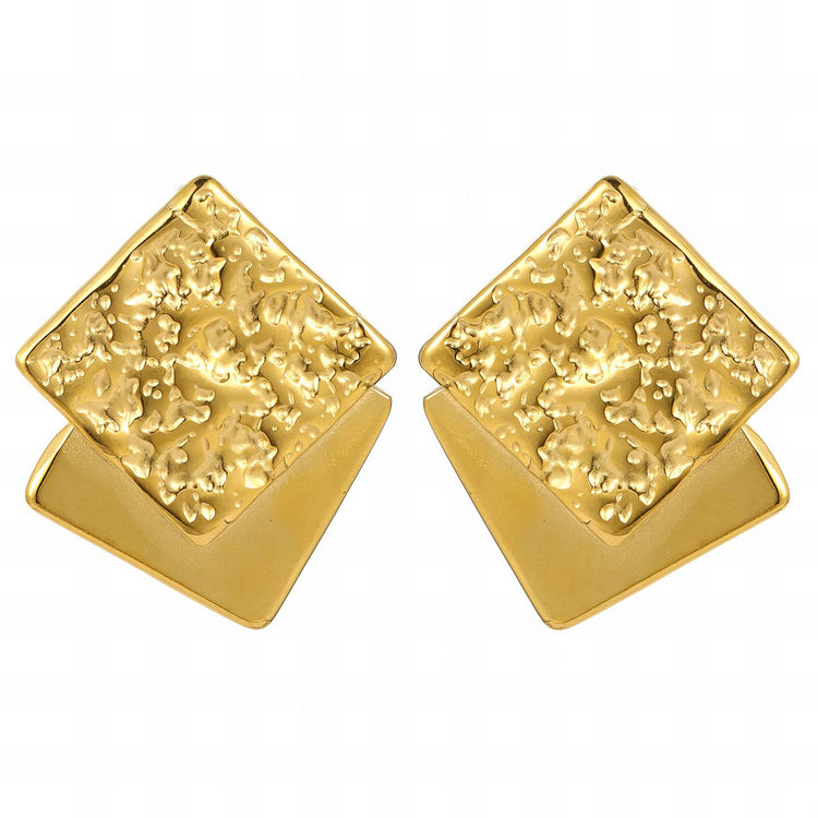 18K gold plated Stainless steel earrings, Intensity