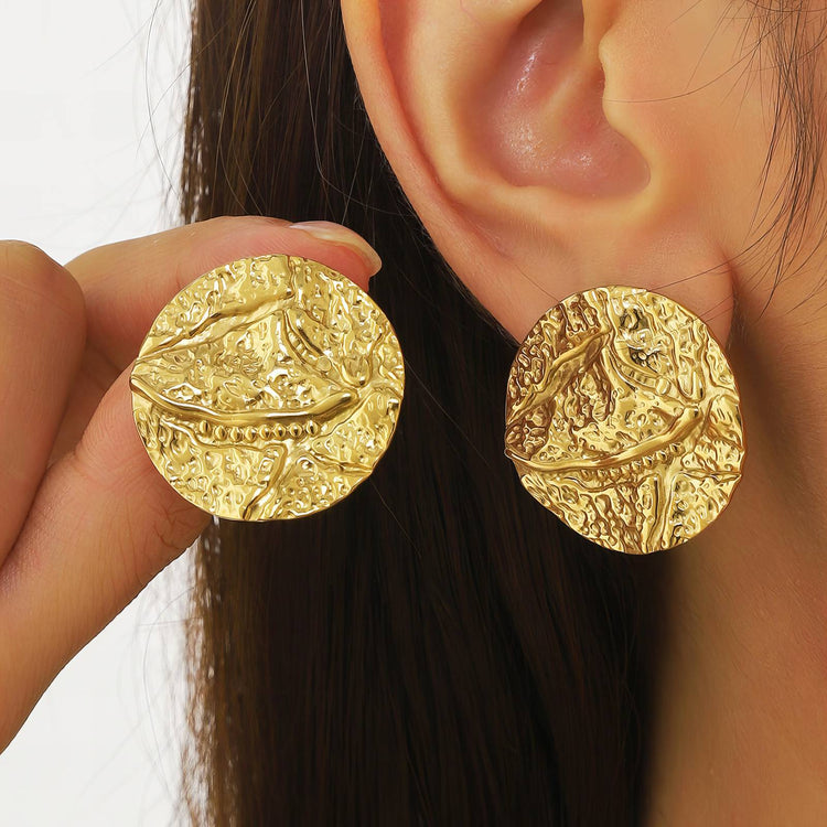 18K gold plated Stainless steel earrings, Intensity