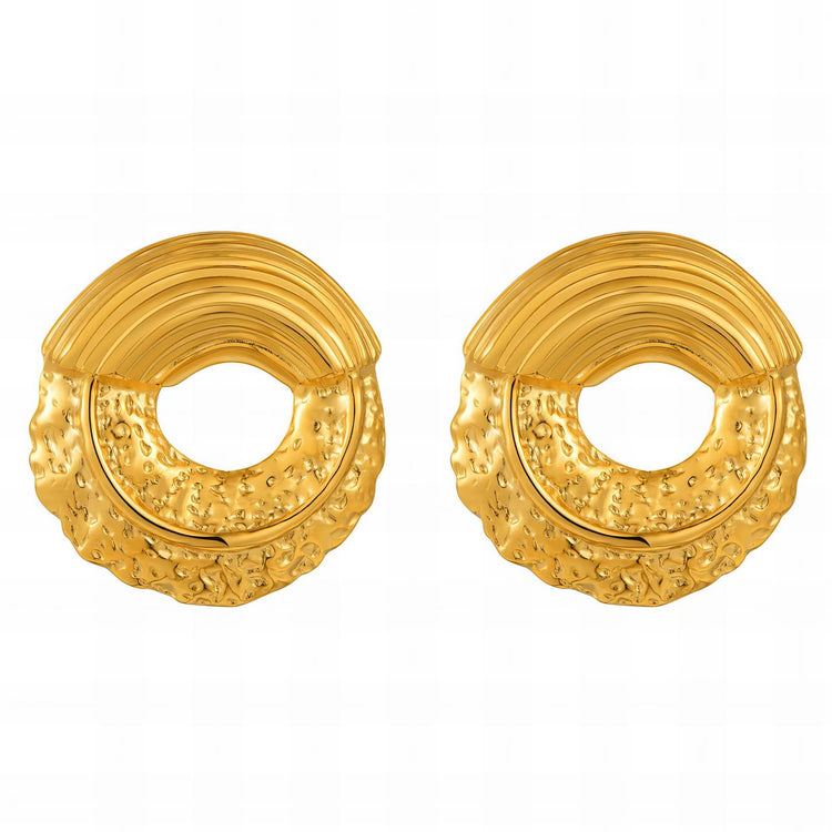 18K gold plated Stainless steel earrings, Intensity