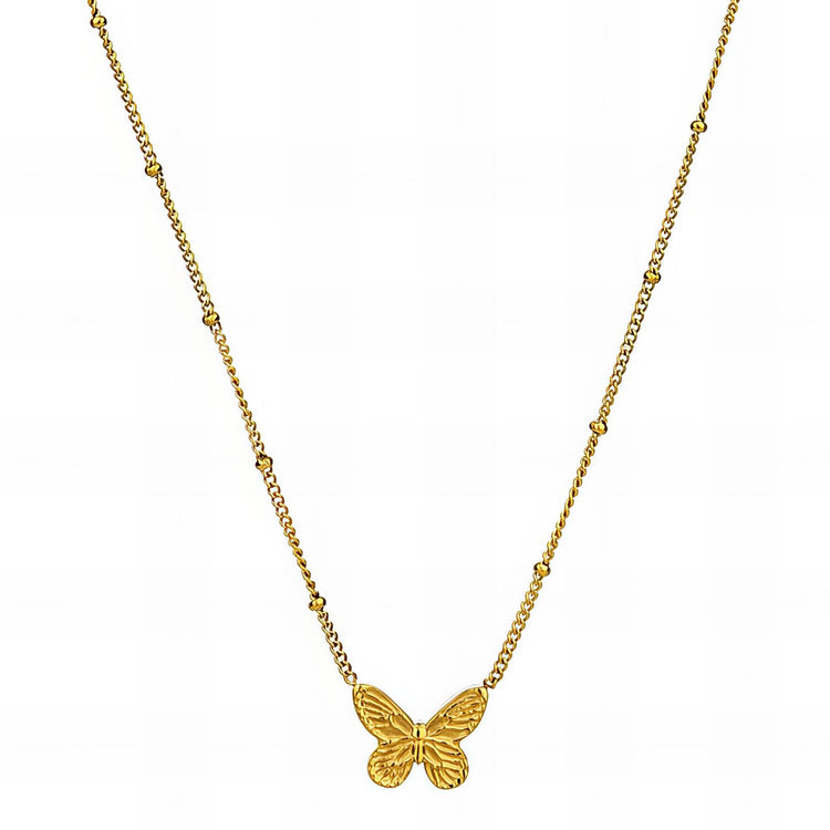 18K gold plated Stainless steel  butterfly necklace, Intensity