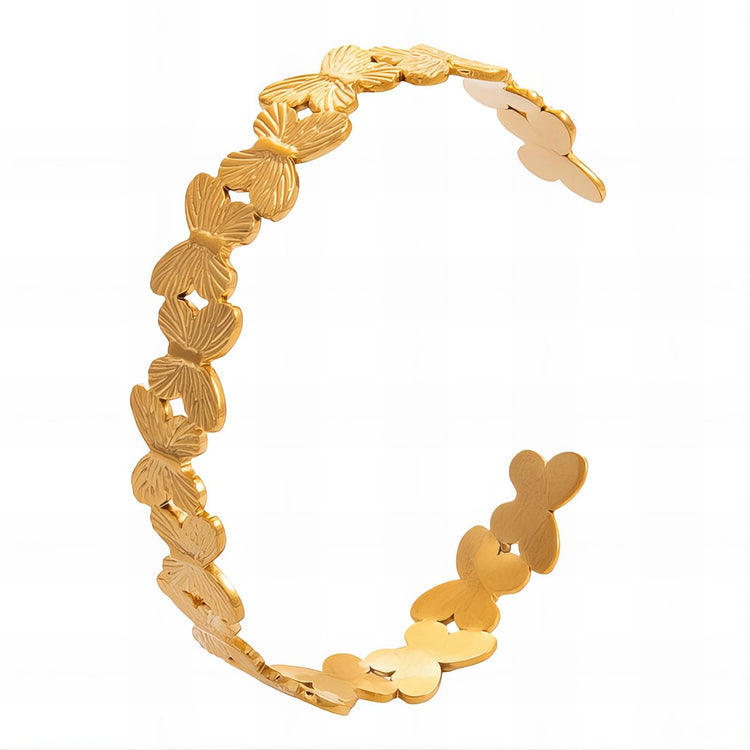 18K gold plated Stainless steel  Butterflies bracelet, Intensity