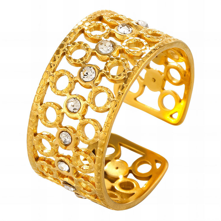 18K gold plated Stainless steel finger ring, Intensity