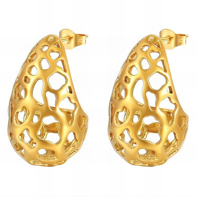 18K gold plated Stainless steel  Teardrops earrings, Intensity