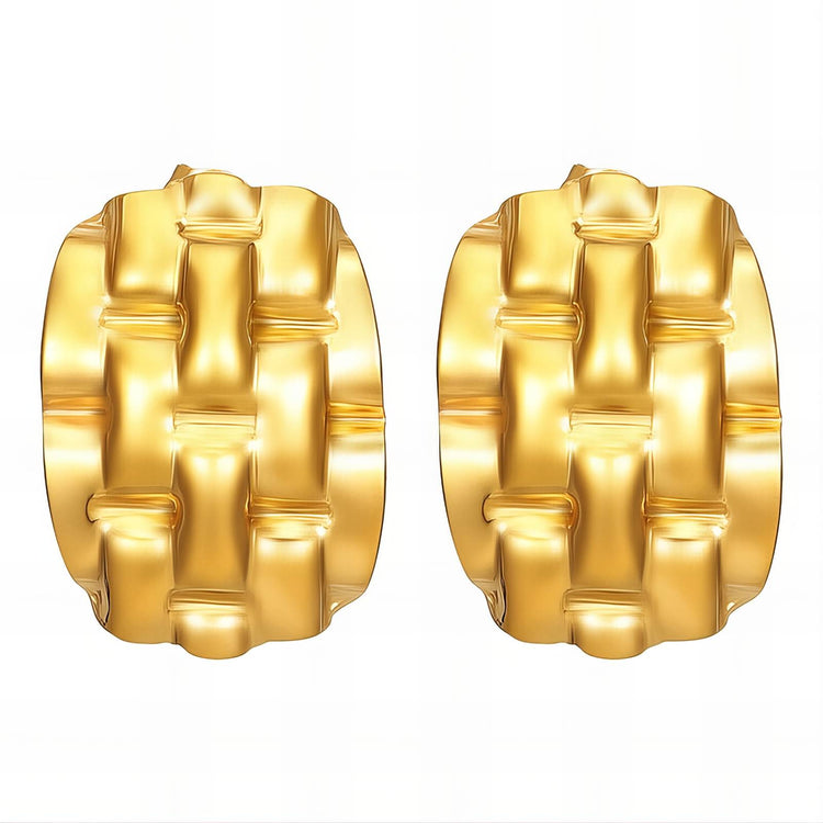 18K gold plated Stainless steel earrings, Intensity