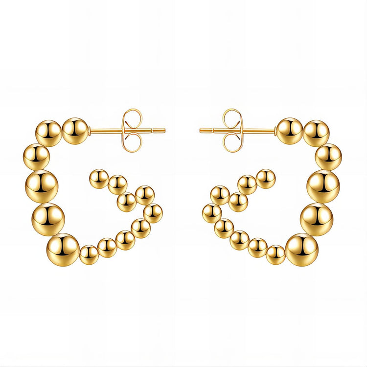 18K gold plated Stainless steel earrings, Intensity