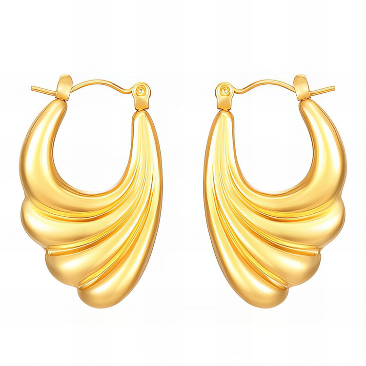 18K gold plated Stainless steel earrings, Intensity